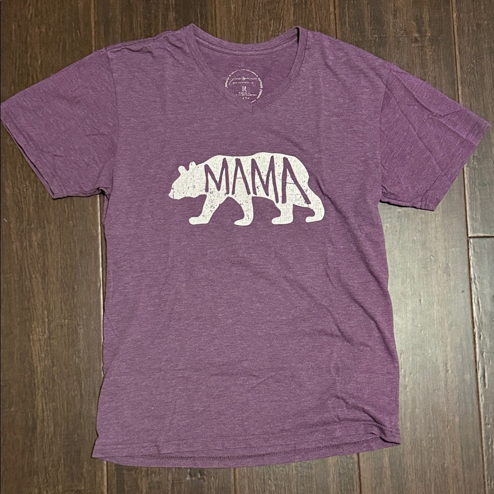 Mama Bear Graphic Tee - Purple